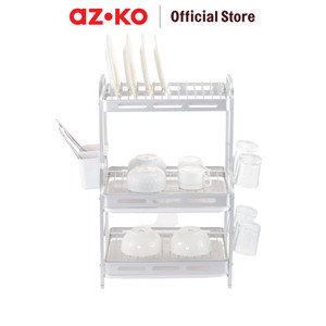 AZKO Stora Noir Rak Piring 3 Tingkat Aluminium - Silver