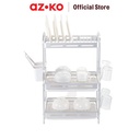 AZKO Stora Noir Rak Piring 3 Tingkat Aluminium - Silver