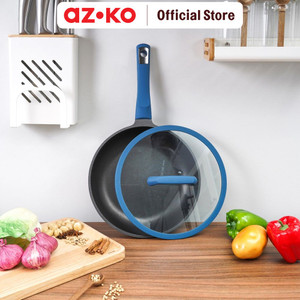 AZKO Kris 26 cm Superb Wajan Penggorengan Dengan Tutup - Biru/Hitam