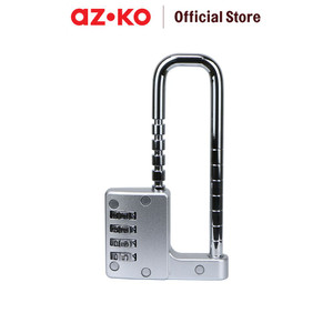 AZKO Krisbow Gembok 4 Kombinasi Angka U-Shape - Silver