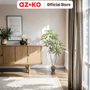 AZKO Arthome 130 cm Tanaman Artifisial False Aralia - Hijau Tumbuhan Tanaman Buatan Dekorasi Plant Sintetis Pajangan Rumah Serbaguna Hiasan Properti Foto