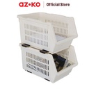 AZKO Stora 35X23.5X20 cm Keranjang Penyimpanan Stackable - Krem Beige