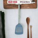 AZKO Kris Spatula Turner Slotted Nylon Gagang Stainless Steel - Abu-Abu