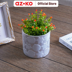 AZKO Arthome 13.5 cm Pot Tanaman Keramik B Wadah Keramik Bunga Tempat Tumbuhan Perlengkapan Berkebun Aksesoris Taman - Champagne, Gift