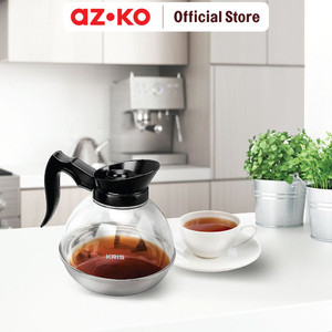 AZKO Kris 1.8 ltr Teko Kopi Coffee Maker Pot Food Grade Plunger Kopi Kaca Dengan Handle Alat Penyeduh Kopi Perlengkapan Dapur
