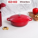 AZKO Kris 24 Cm Carol Panci Hot Pot Dengan Tutup Aluminium - Merah