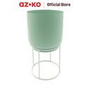 AZKO Arthome Pistachio Pot Dengan Stand Tanaman Wadah Bunga Tempat Tumbuhan Perlengkapan Berkebun Aksesoris Taman - XS