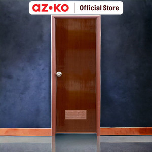 AZKO Maxbuilt Pintu Kamar Mandi Pvc Wood Right Waterproof Bathroon Door Pintu Anti Air Serbaguna Perlengkapan Rumah Tangga - Cokelat, Pintu Kiri