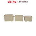 AZKO Stora Set 3 Pcs Keranjang Penyimpanan Fabric - Krem Beige
