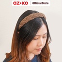 AZKO Ataru Bando Thick Knit Braid Headband Headband Aksesoris Rambut Bandana Wanita Women Accessories Hiasan Kepala - Cokelat