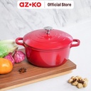 AZKO Kris Carol Panci Casserole Dengan Tutup Aluminium Pot Masak Oven Food Grade Wadah Masak Panggang Perlengkapan Dapur Peralatan Masak Cookware - Hijau, 12cm