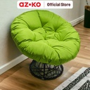 AZKO Soleil Kursi Teras Swivel Papasan Balcony Chair Kursi Outdoor Serbaguna Furniture Rumah Tempat Duduk Kursi Halaman Balkon - Cokelat/Krem