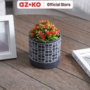 AZKO Arthome 13.5 cm Pot Tanaman Keramik A Wadah Bunga Tempat Tumbuhan Perlengkapan Berkebun Aksesoris Taman - Biru, Grower
