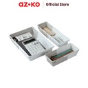 AZKO Stora Set 3 Pcs Organizer Laci Adjustable - Putih/Abu-Abu
