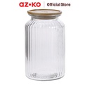AZKO Kris Liberica Stoples Kaca Food Canister Jar Tempat Simpan Snack Dan Permen Setoples Toples Beling Serbaguna Perlengkapan Dapur Wadah Makanan - 0.65