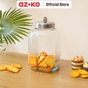 AZKO Kris Stoples Kaca Chic Glass Canister Jar Tempat Simpan Snack Dan Permen Setoples Toples Beling Serbaguna Perlengkapan Dapur Wadah Makanan - 2.86