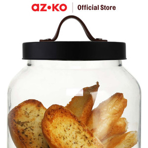 AZKO Kris Kanto Stoples Kaca Food Canister Jar Tempat Simpan Snack Dan Permen Setoples Toples Beling Serbaguna Perlengkapan Dapur Wadah Makanan - 1.74
