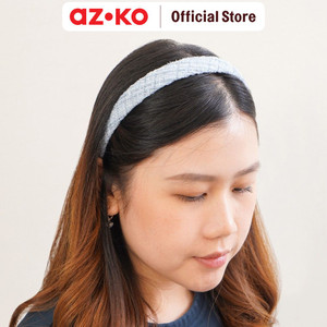 AZKO Ataru Bando Tweed Headband Headband Aksesoris Rambut Bandana Wanita Women Accessories Hiasan Kepala - Abu-abu