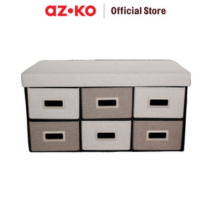 AZKO Stora Bangku Ottoman Lipat Foldable Bench Tempat Duduk Serbaguna Bangku Multifungsi Ottoman With Storage Furniture Hunian Minimalis - 60x38x38cm