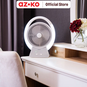 AZKO Krisbow 8 inci Kipas Angin Meja Dengan Lampu Rechargeable - Putih