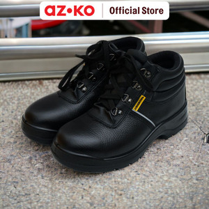 AZKO Krisbow Ukuran 45 Argus Sepatu Pengaman 6 inci - Hitam Safety Shoes Pengaman Kaki Perlengkapan Industri Peralatan Keamanan - 43