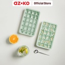 AZKO Kris Cetakan Es Batu Dengan Tutup Silikon Ice Cube Tray With Lid Pencetak Es Food Grade Perlengkapan Masak - Abu-abu