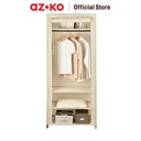 AZKO Stora Lemari Pakaian Lipat Wardrobe Storage Tempat Simpan Baju Lemari Kain Pintu Ritsleting - Abu-abu