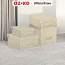 AZKO Stora Kotak Penyimpanan Pakaian Lipat Dengan Tutup Wadah Kotak Simpan Serbaguna Foldable Storage Box Dengan Handle Boks Organizer - S, B