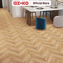AZKO Krisfloor Pelapis Lantai Pvc Herringbone Floor Sticker Stiker Lantai Motif Kayu Pelapis Lantai Estetik Dekorasi Ruangan - Oak