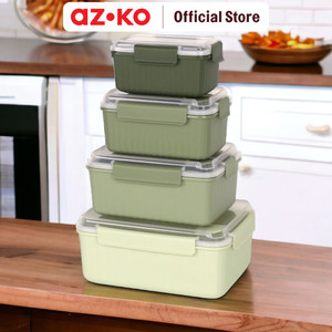 AZKO Kris Set Wadah Makanan Clip Lock Dengan Vent Food Container Food Container Kotak Makan Food Grade Serbaguna Tempat Makanan Food Storage Kitchenware - Hijau