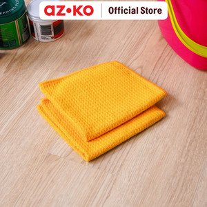 AZKO Proclean Set Kain Lap Microfiber Checker Kain Pembersih Microfiber Perlengkapan Cuci Otomotif Dan Rumah Tangga Alat Kebersihan Cleaning Cloth - Oranye