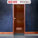 AZKO Maxbuilt Pintu Kamar Mandi Pvc Wood Right Waterproof Bathroon Door Pintu Anti Air Serbaguna Perlengkapan Rumah Tangga - Cokelat, Pintu Kiri