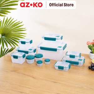 AZKO Kris Set Wadah Makanan Clip Lock Food Storage Container Food Container Kotak Makan Food Grade Serbaguna Tempat Makanan Food Storage Kitchenware - Hijau