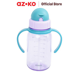 AZKO Kris Botol Minum Anak Flipstraw Dengan Handle Water Drinking Bottle Tempat Minum Anak-Anak Bpa Free Perlengkapan Minum Kids Tumbler - Ungu
