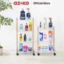 AZKO Stora Rak Troli Tingkat Dengan Roda Tempat Penyimpanan Multifungsi Dengan Roda Storage Trolley Wheels Rack Perlengkapan Rumah Tangga - 3 Tingkat