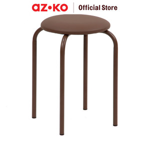 AZKO Soleil Bangku Metal Stool Padded Pu Multipurpose Stool Bangku Makan Cafe Restoran Tempat Duduk Serbaguna Furinture Interior Rumah - Abu-abu