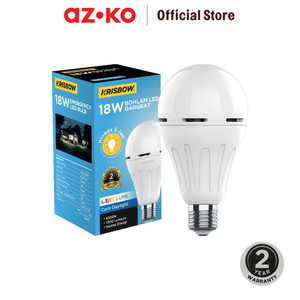 AZKO Krisbow Lumi Bohlam Led Darurat Bulb Lampu Cool Daylight Indoor Outdoor Light Led Light Bolam - 18 Watt