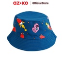 AZKO Ataru Topi Bucket Reversible Muklay Gigi Aksesoris Kepala Bucket Hat Bolak Balik Topi Stylish Unisex Serbaguna Aksesoris Fashion Pria Wanita - Tosca/Kuning