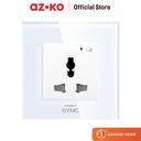 AZKO Krisbow Sync Smart Stop Kontak Dinding Universal Monitoring Function Electric Socket Terminal Colokan Listrik Pintar Kotak Kontak Peralatan Elektronik Smart Plug Wifi