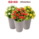 AZKO Arthome Bunga Artifisial Grass Dengan Pot Gardenia - Merah - Merah