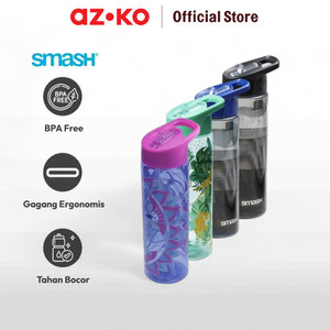 AZKO 700 ml Smash Botol Minum Fashion Sipper Water Drinking Bottle Botol Air Bpa Free Wadah Minuman Perlengkapan Minum Drinkware - Biru