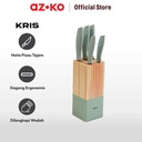 AZKO Kris Set 6 Pcs Pisau Dapur Dengan Block Penyimpanan - Turquoise