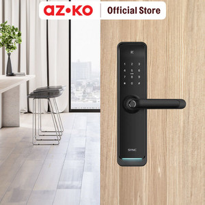 AZKO Krisbow Sync Smart Digital Door Lock Mortise - Hitam Gagang Pintu Pintar Digital Kunci Handle Pintu Pintar Smart Door Lock Keamanan Rumah