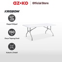 AZKO Krisbow 200X90 cm Meja Lipat Rectangle - Putih/Abu-Abu