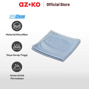 AZKO Proclean Set 2 Pcs Kain Lap Kaca Microfiber - Biru