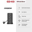 AZKO Krisbow Stop Kontak Tower 12 Soket Dengan 4 Usb A