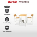 AZKO Soleil Set Kursi & Meja Bar Motif Kayu - Kuning/Putih