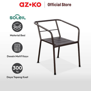 AZKO Soleil Onix Kursi Teras Berlengan Steel - Hitam