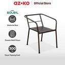 AZKO Soleil Onix Kursi Teras Berlengan Steel - Hitam