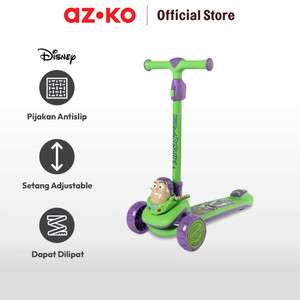 AZKO Disney Skuter Anak 3 Roda 3D Buzz - Hijau/Ungu